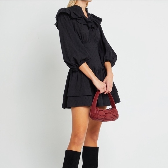 NWT OPT Cotton Aria Ruffled Mini Dress